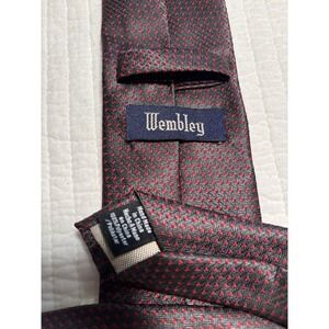 Wembley‎ Maroon Formal Dress Polka Dot Pattern Necktie - 100% Polyester